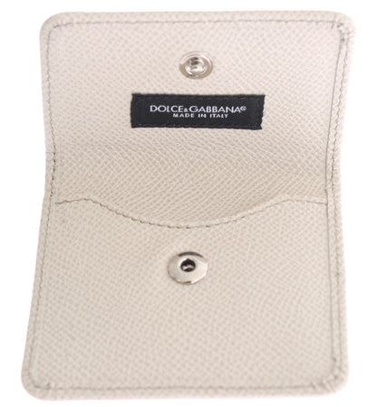 Dolce & Gabbana Sleek White Leather Condom Case Wallet Dolce & Gabbana