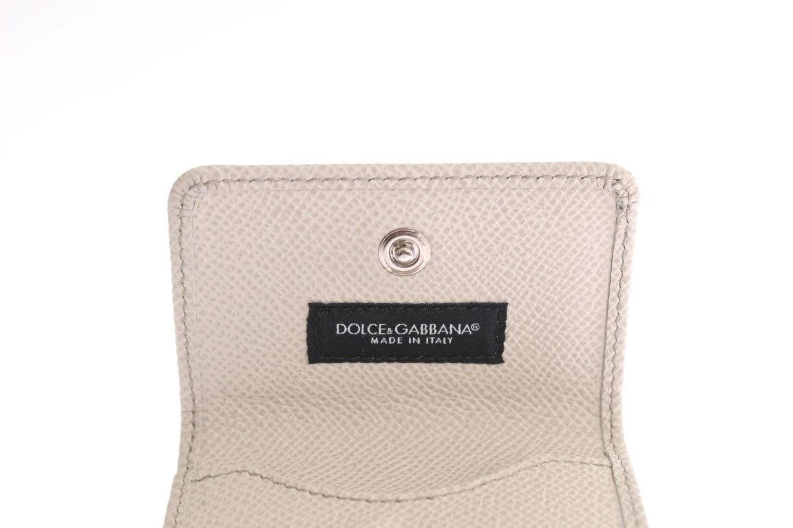 Dolce & Gabbana Sleek White Leather Condom Case Wallet Dolce & Gabbana