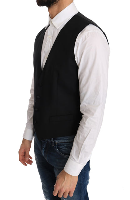 Dolce & Gabbana Elegant Slim Fit Formal Vest in Black Dolce & Gabbana