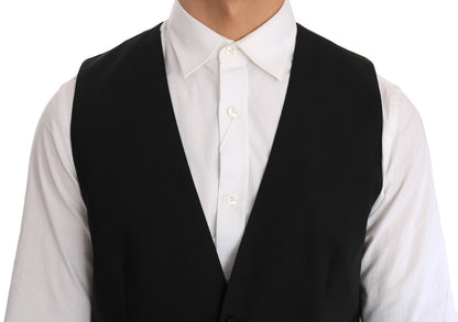 Dolce & Gabbana Elegant Slim Fit Formal Vest in Black Dolce & Gabbana