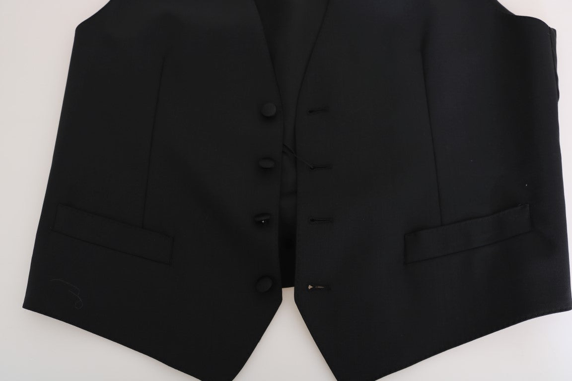 Dolce & Gabbana Elegant Slim Fit Formal Vest in Black Dolce & Gabbana