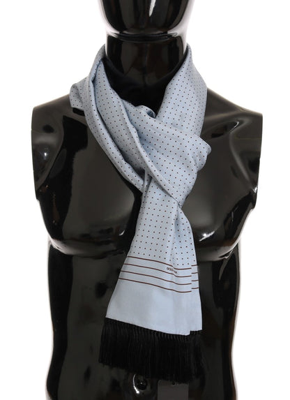 Dolce & Gabbana Elegant Blue Silk Polka Dot Men's Scarf Dolce & Gabbana