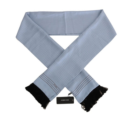 Dolce & Gabbana Elegant Blue Silk Polka Dot Men's Scarf Dolce & Gabbana