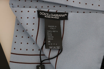 Dolce & Gabbana Elegant Blue Silk Polka Dot Men's Scarf Dolce & Gabbana