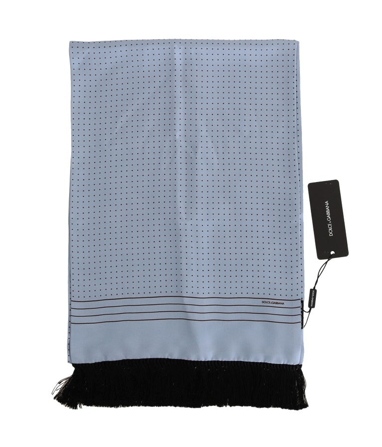 Dolce & Gabbana Elegant Blue Silk Polka Dot Men's Scarf Dolce & Gabbana