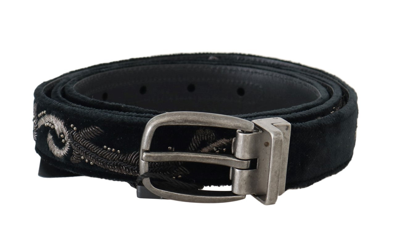 Dolce & Gabbana Elegant Black Cotton-Leather Men's Belt Dolce & Gabbana