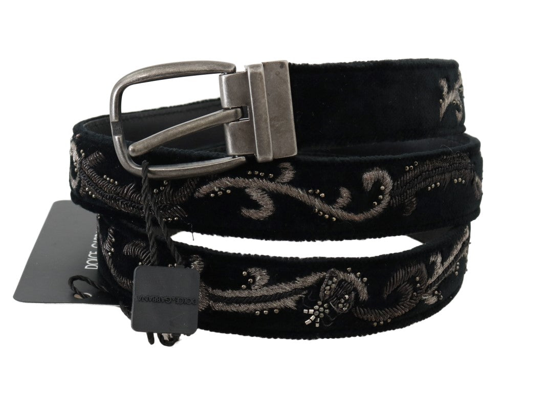 Dolce & Gabbana Elegant Black Cotton-Leather Men's Belt Dolce & Gabbana