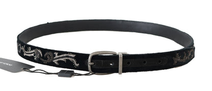 Dolce & Gabbana Elegant Black Cotton-Leather Men's Belt Dolce & Gabbana