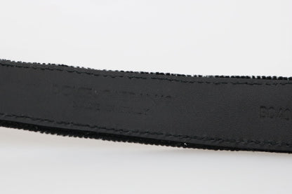 Dolce & Gabbana Elegant Black Cotton-Leather Men's Belt Dolce & Gabbana