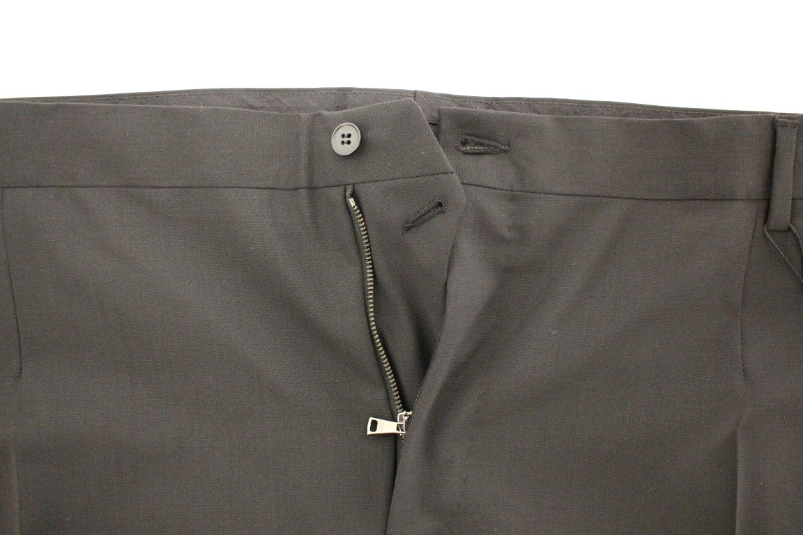 Dolce & Gabbana Elegant Pleated Black Wool Trousers Dolce & Gabbana