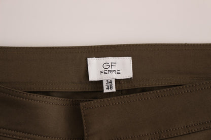 GF Ferre Elegant Green Comfort Straight Fit Pants GF Ferre