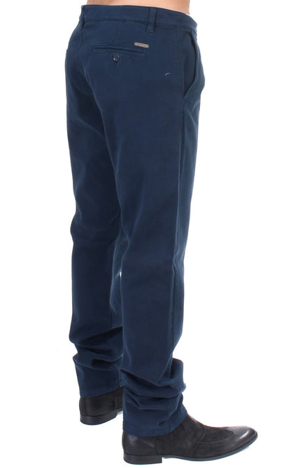 GF Ferre Elegant Blue Cotton Stretch Chinos GF Ferre