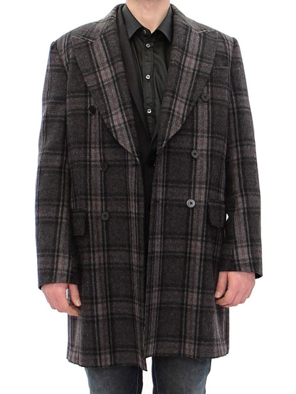 Dolce & Gabbana Sicilia Checkered Wool Blend Coat Dolce & Gabbana