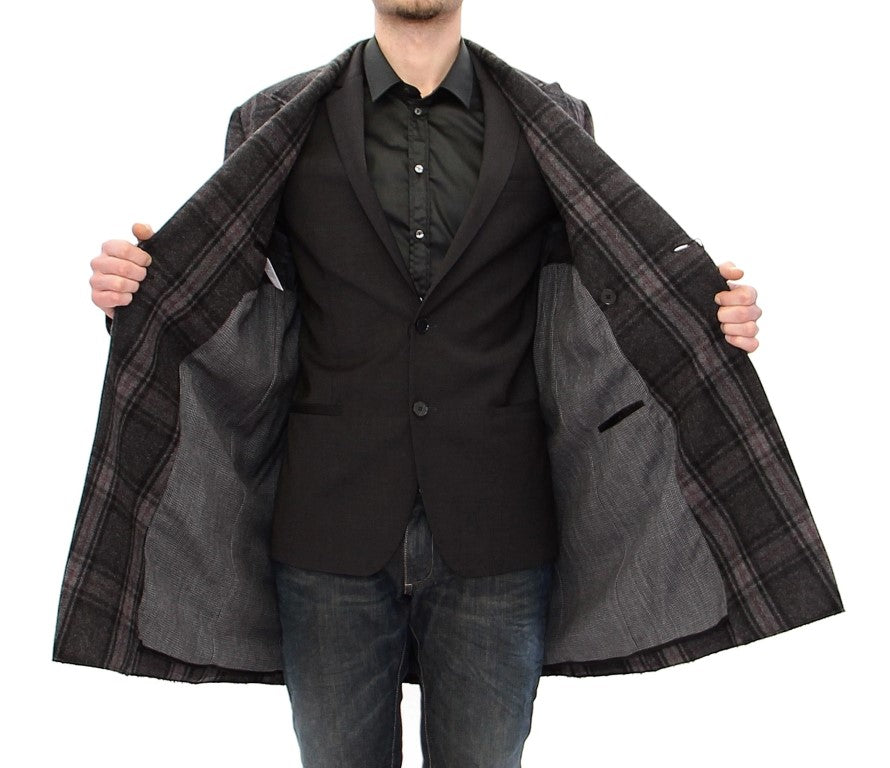 Dolce & Gabbana Sicilia Checkered Wool Blend Coat Dolce & Gabbana