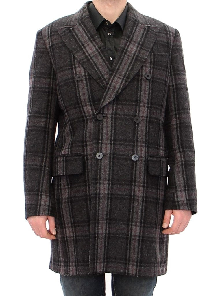 Dolce & Gabbana Sicilia Checkered Wool Blend Coat Dolce & Gabbana