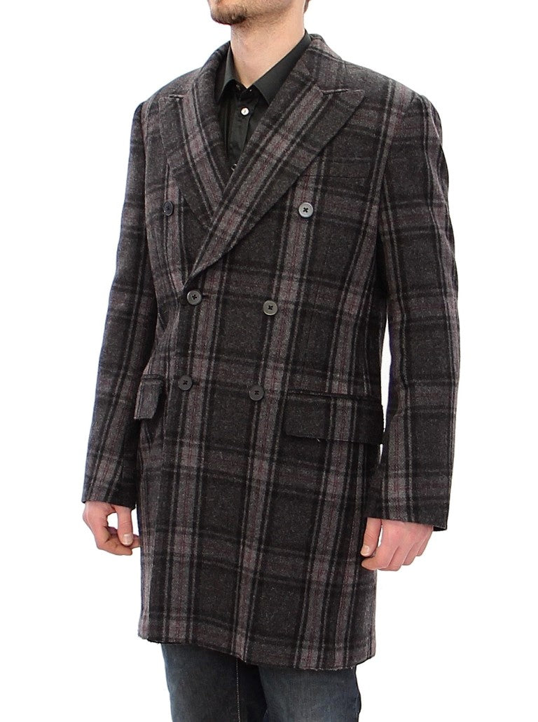 Dolce & Gabbana Sicilia Checkered Wool Blend Coat Dolce & Gabbana