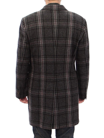 Dolce & Gabbana Sicilia Checkered Wool Blend Coat Dolce & Gabbana