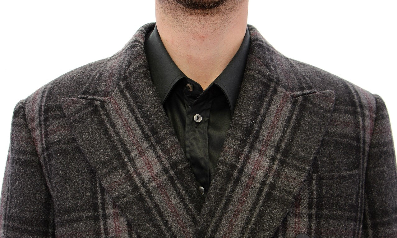 Dolce & Gabbana Sicilia Checkered Wool Blend Coat Dolce & Gabbana