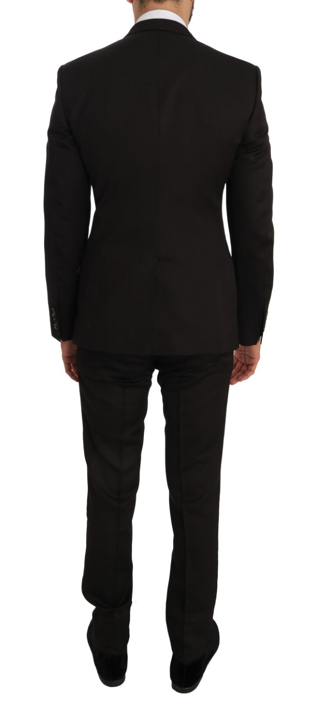 Dolce & Gabbana Elegant Brown Jacquard Martini Suit Dolce & Gabbana