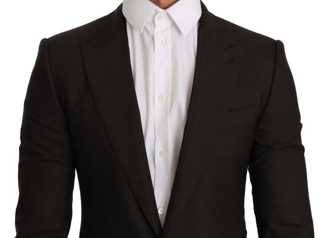 Dolce & Gabbana Sleek Slim Brown Virgin Wool Blazer Jacket Dolce & Gabbana