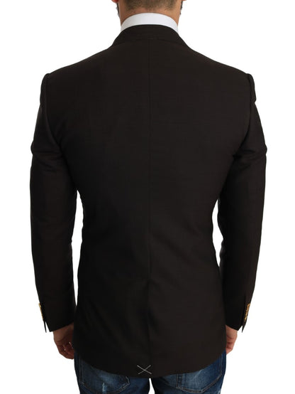 Dolce & Gabbana Sleek Slim Brown Virgin Wool Blazer Jacket Dolce & Gabbana