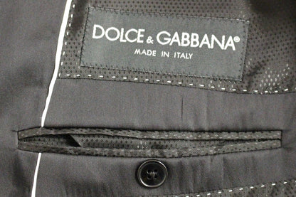 Dolce & Gabbana Elegant Black Striped Wool-Silk Blend Suit Dolce & Gabbana