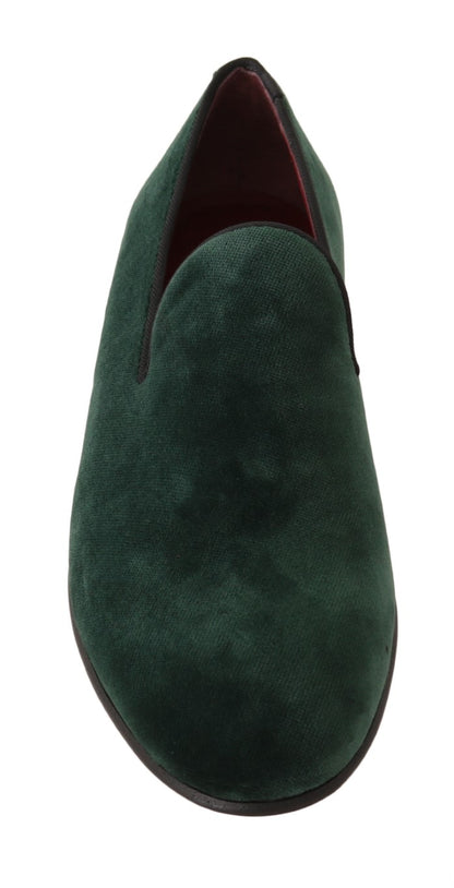 Dolce & Gabbana Elegant Green Suede Slip-On Loafers Dolce & Gabbana