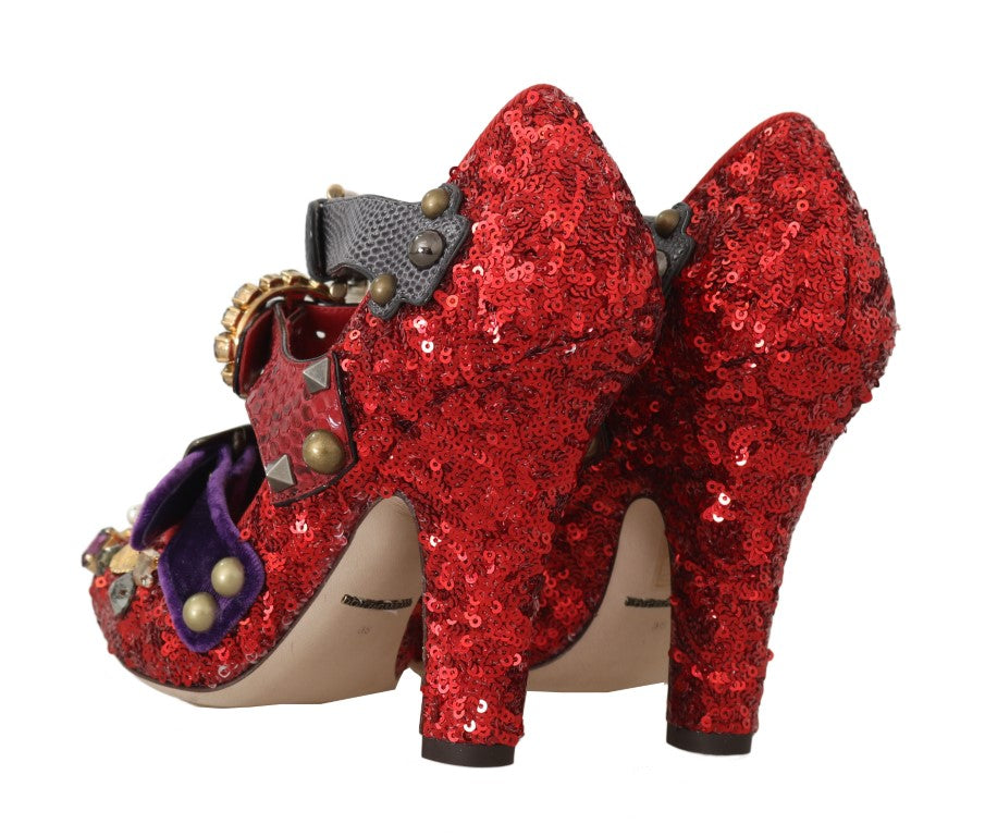 Dolce & Gabbana Red Bellucci Alta Moda Embellished Pumps Dolce & Gabbana