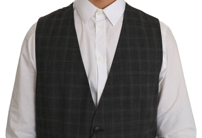 Dolce & Gabbana Elegant Checkered Wool Vest for the Urbane Man Dolce & Gabbana