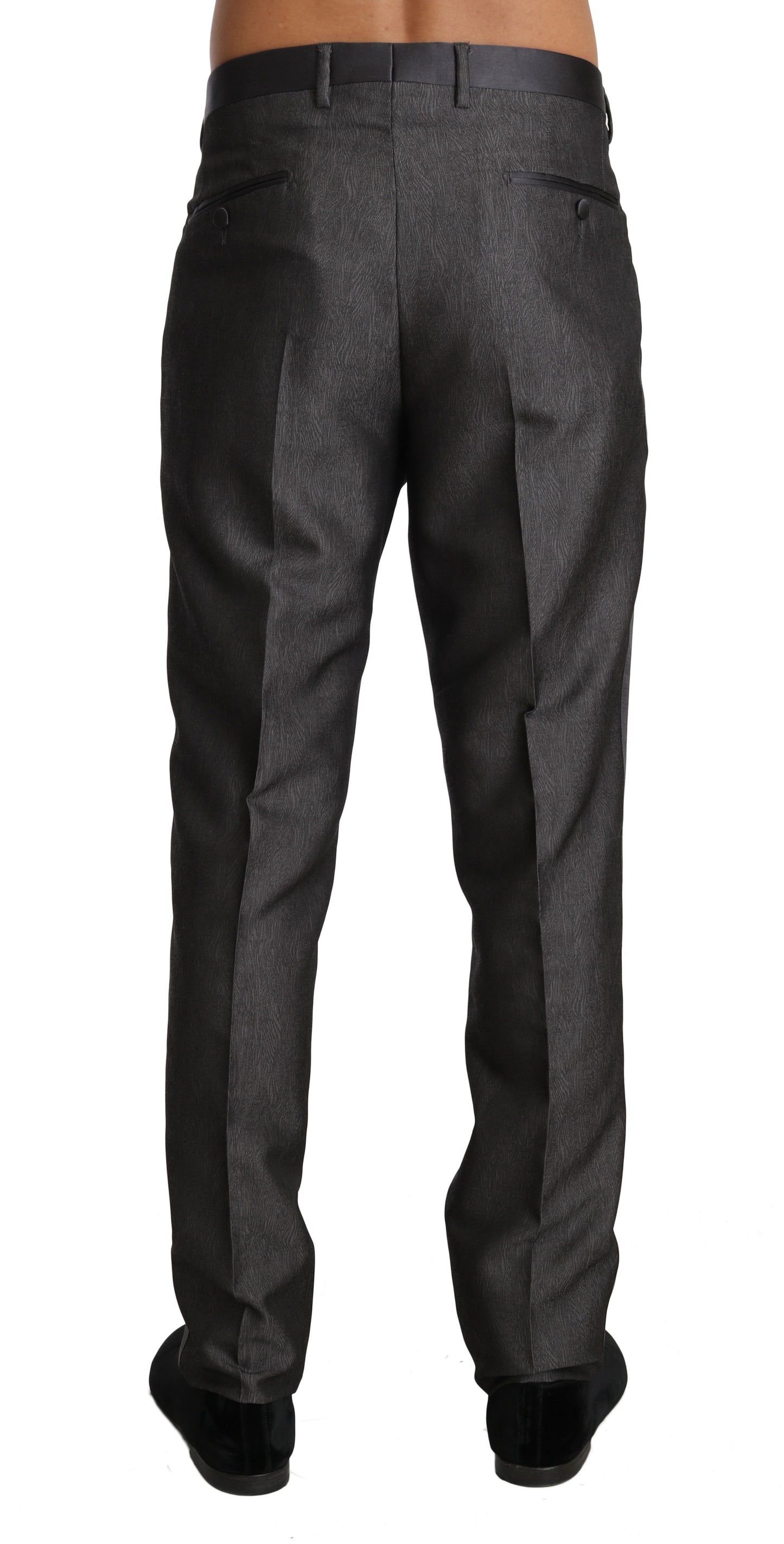 Dolce & Gabbana Elegant Patterned Gray Wool Blend Trousers Dolce & Gabbana