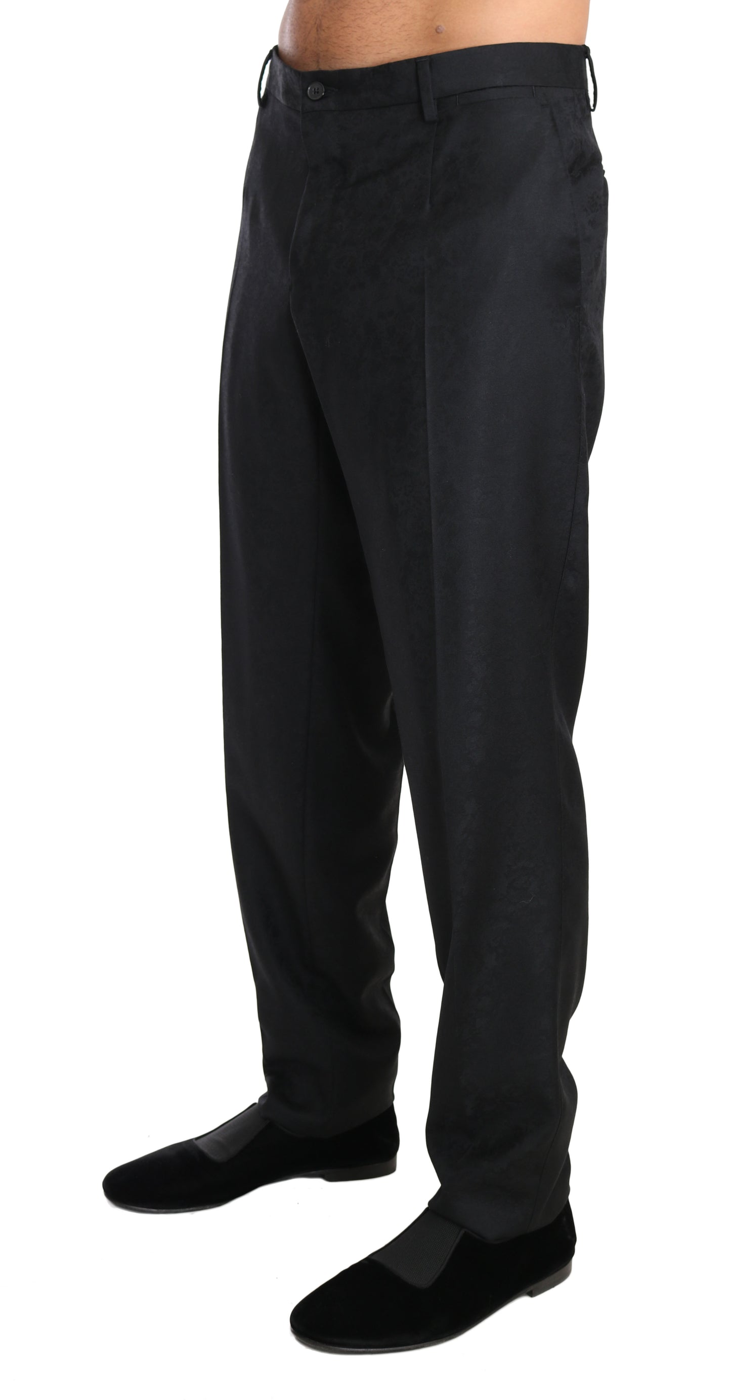 Dolce & Gabbana Elegant Gray Patterned Formal Pants Dolce & Gabbana