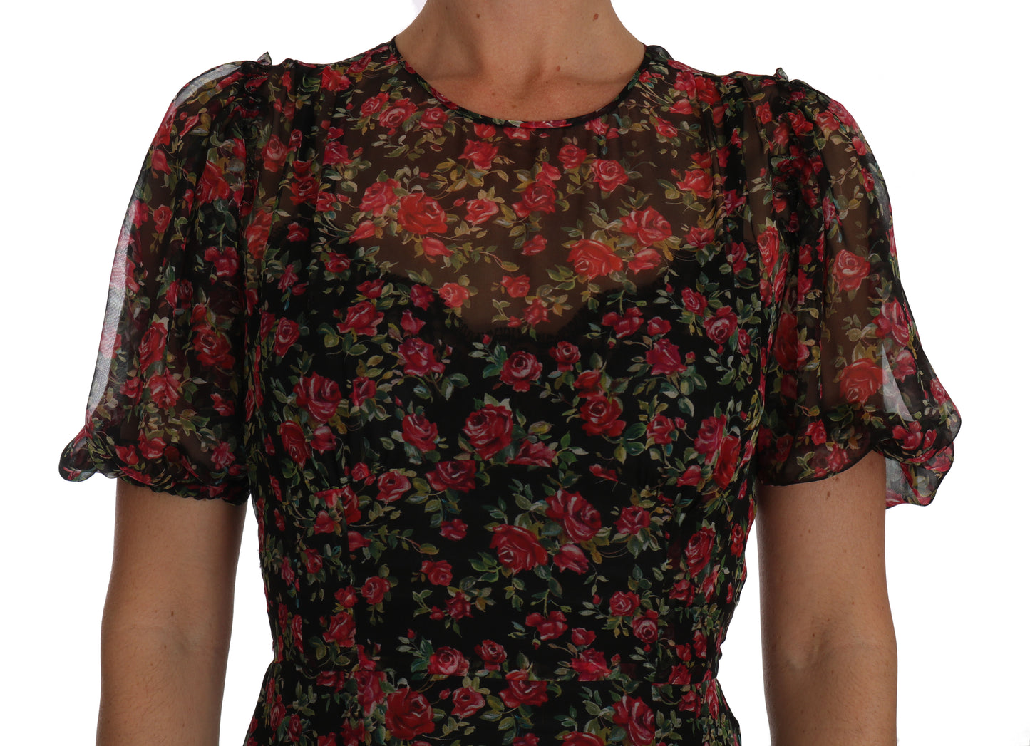 Dolce & Gabbana Elegant Floral A-Line Silk Dress Dolce & Gabbana