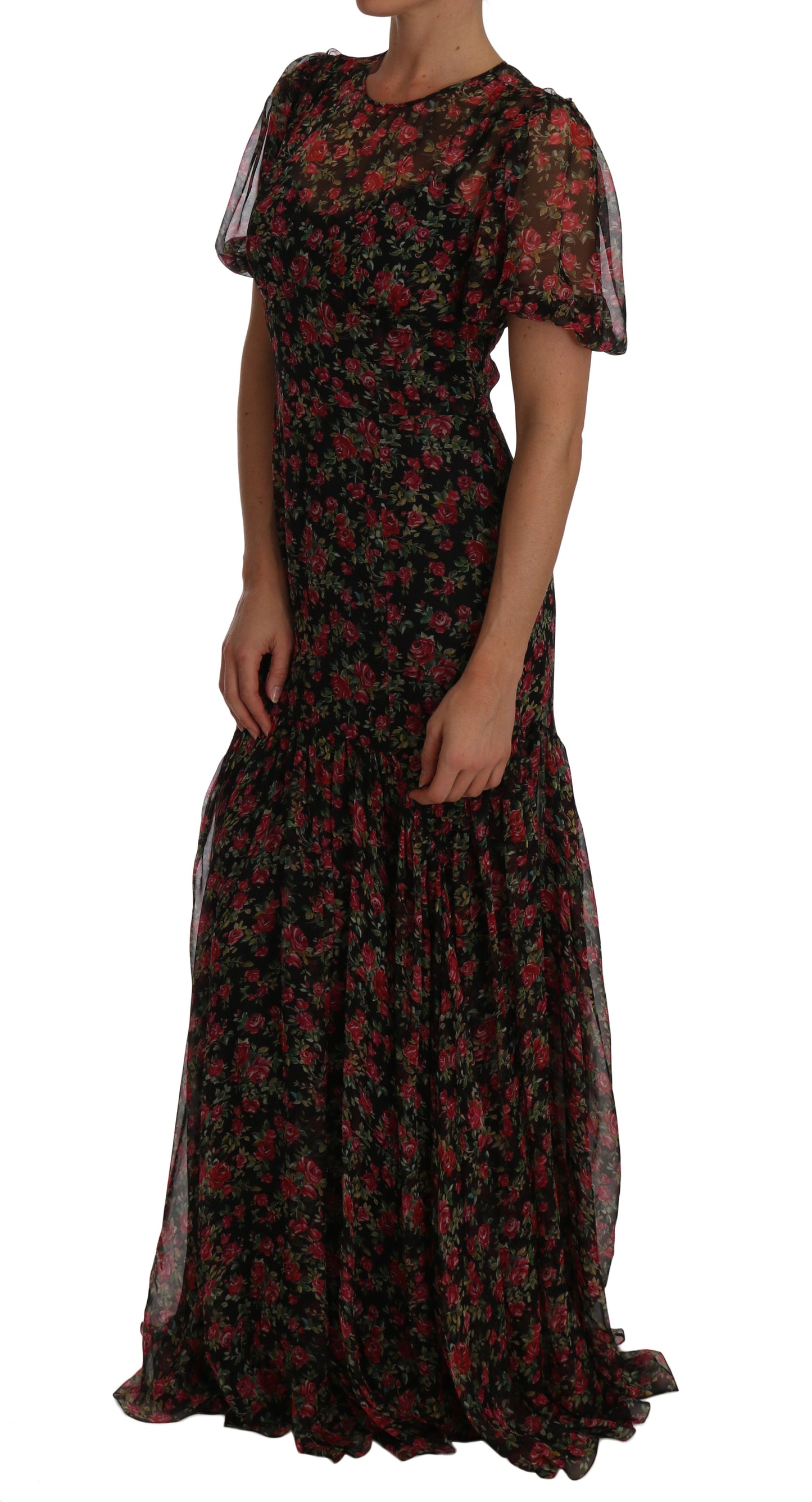 Dolce & Gabbana Elegant Floral A-Line Silk Dress Dolce & Gabbana