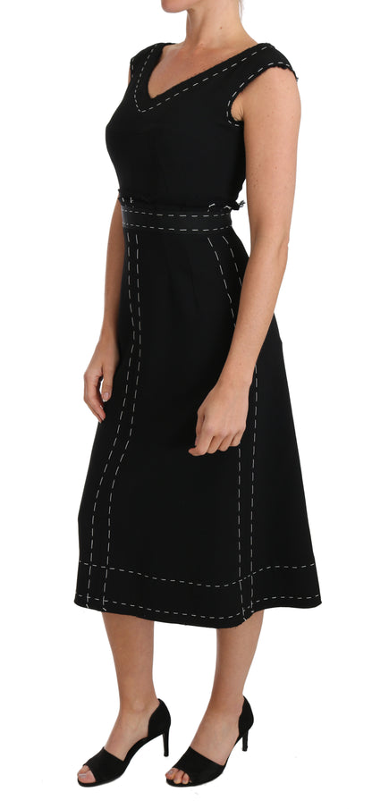 Dolce & Gabbana Elegant Black Sheath Wool Dress Dolce & Gabbana