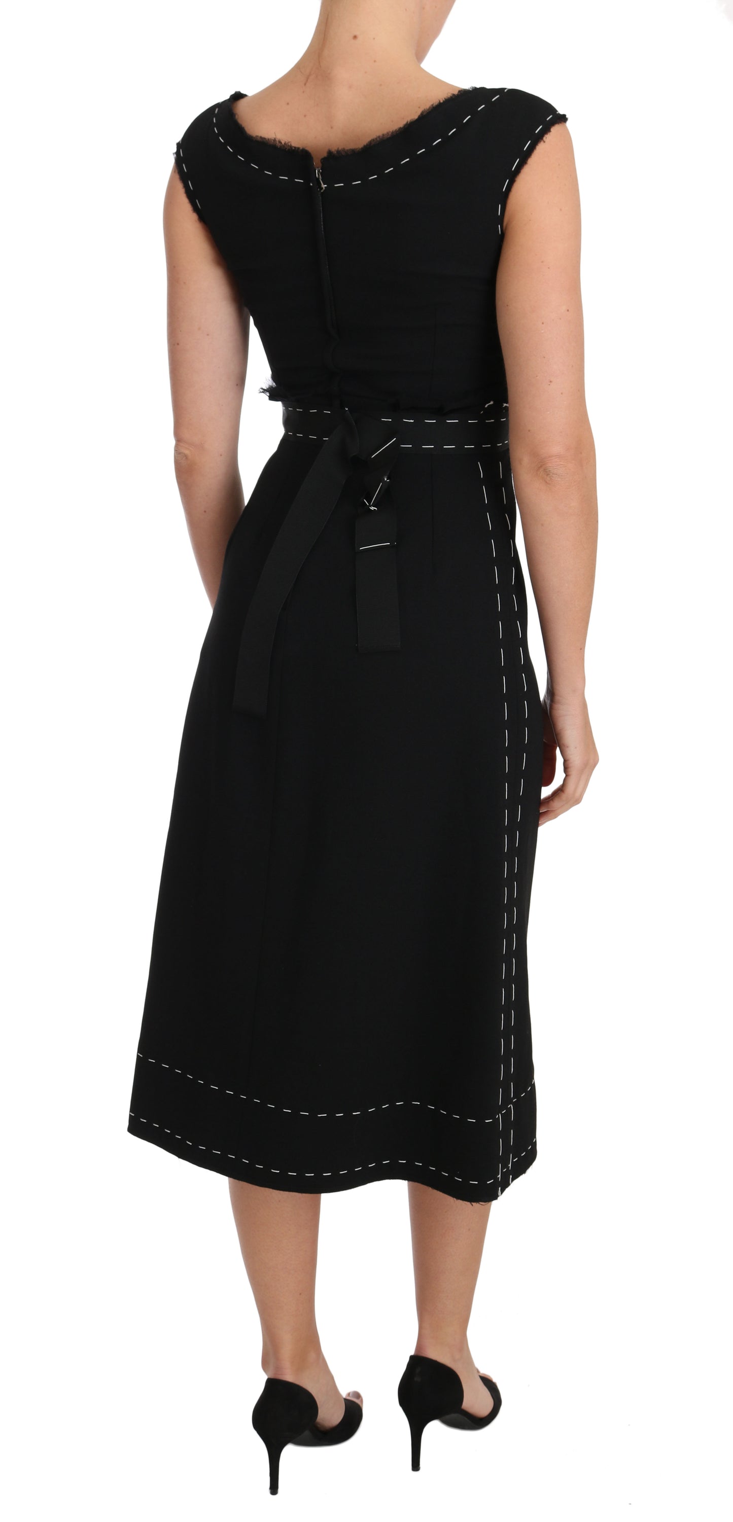 Dolce & Gabbana Elegant Black Sheath Wool Dress Dolce & Gabbana