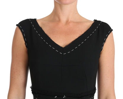 Dolce & Gabbana Elegant Black Sheath Wool Dress Dolce & Gabbana