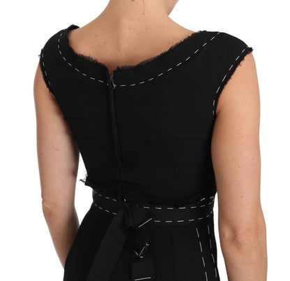 Dolce & Gabbana Elegant Black Sheath Wool Dress Dolce & Gabbana