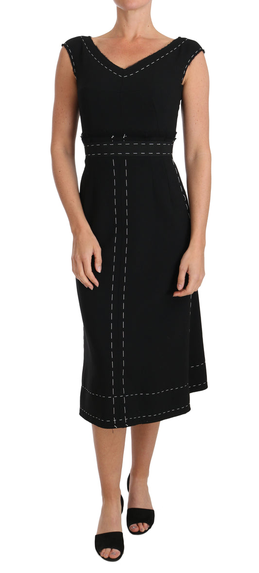 Dolce & Gabbana Elegant Black Sheath Wool Dress Dolce & Gabbana