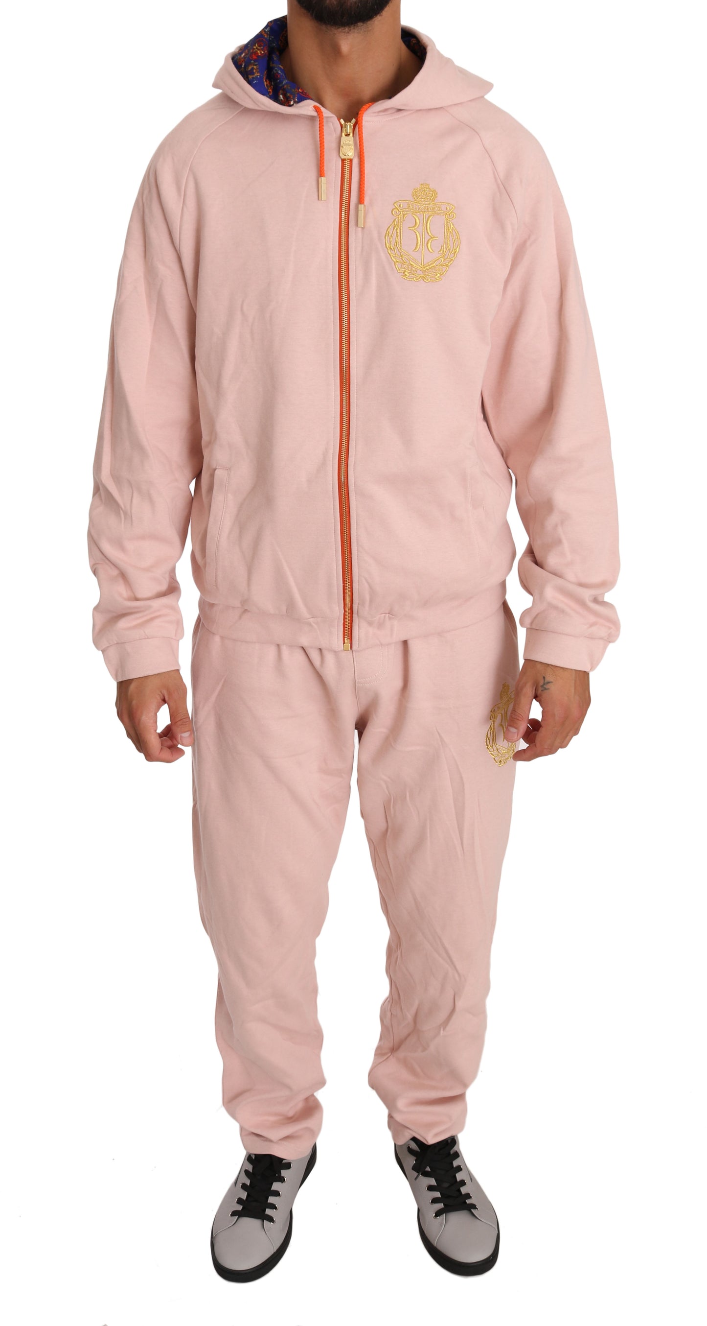 Billionaire Italian Couture Elegant Pink Cotton Sweatsuit Luxury Comfort Billionaire Italian Couture