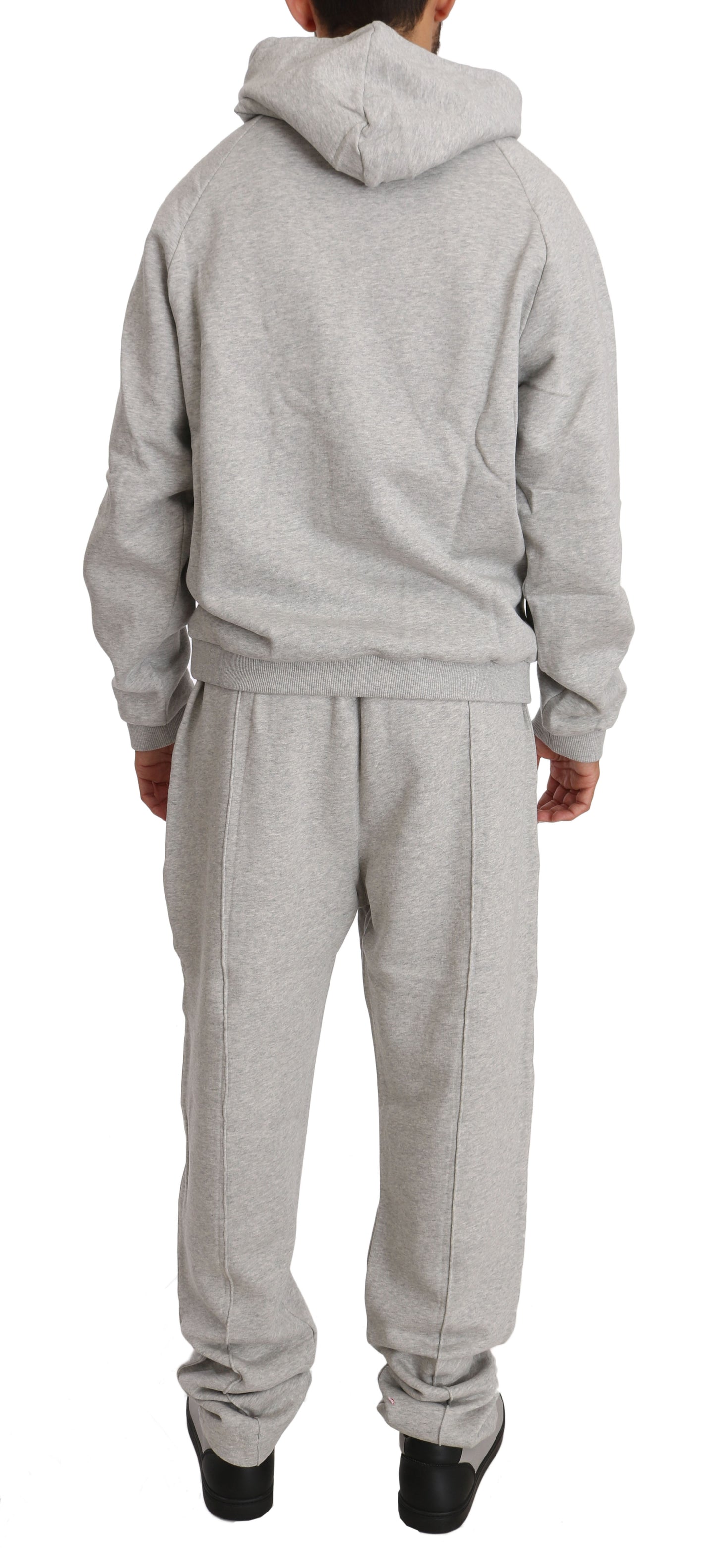 Billionaire Italian Couture Elegant Gray Cotton Sweatsuit Ensemble Billionaire Italian Couture