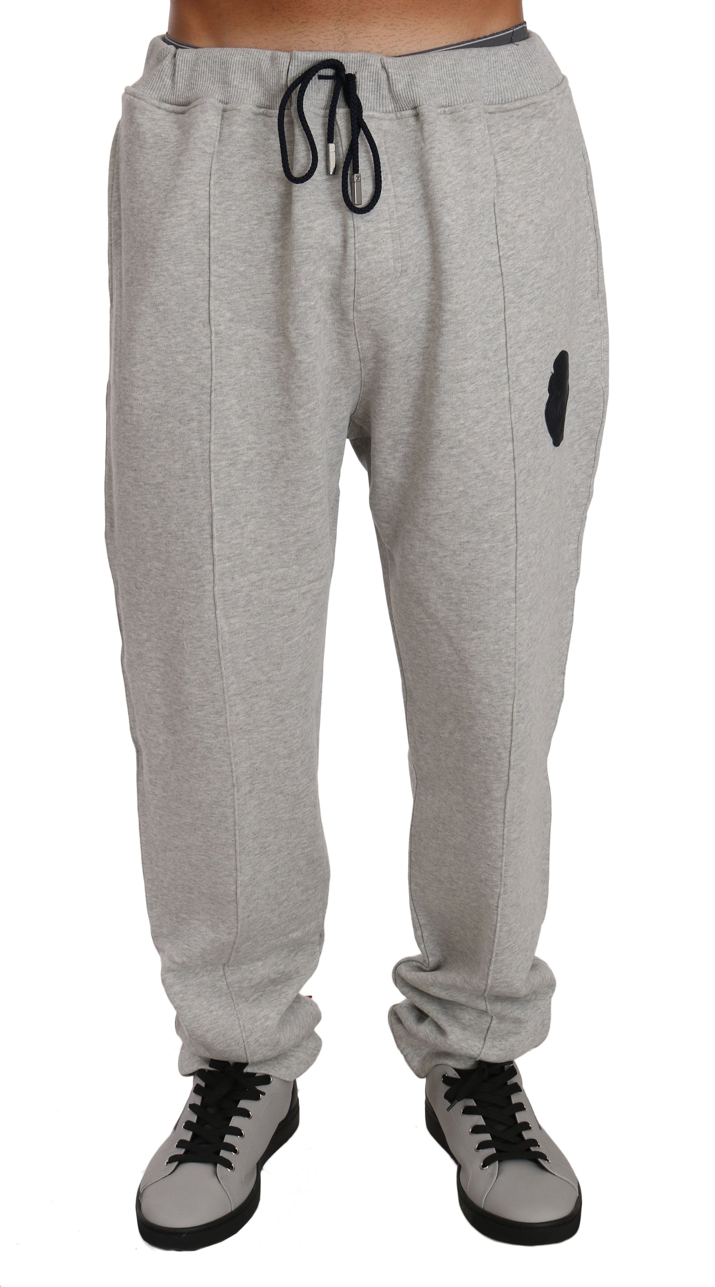 Billionaire Italian Couture Elegant Gray Cotton Sweatsuit Ensemble Billionaire Italian Couture