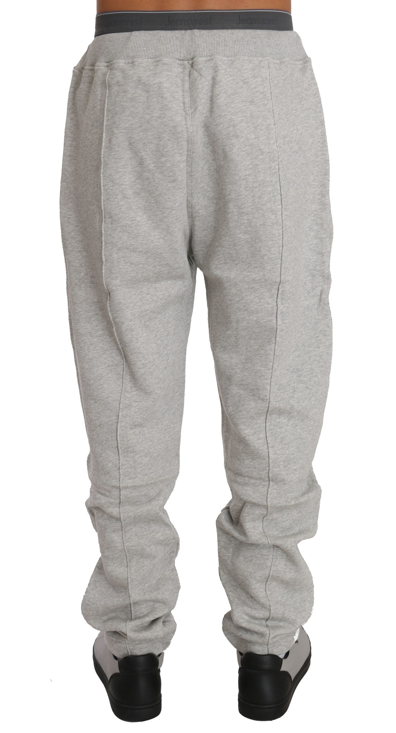 Billionaire Italian Couture Elegant Gray Cotton Sweatsuit Ensemble Billionaire Italian Couture