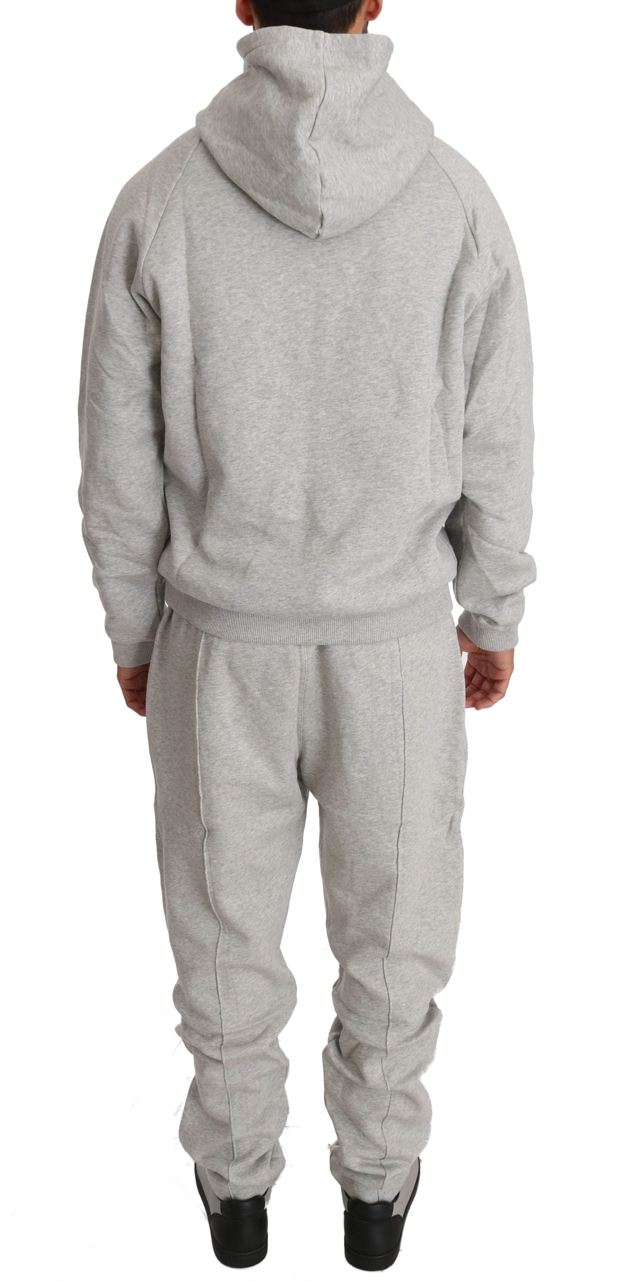 বিলিয়নেয়ার ইতালীয় Couture মার্জিত ধূসর তুলো Sweatsuit Ensemble