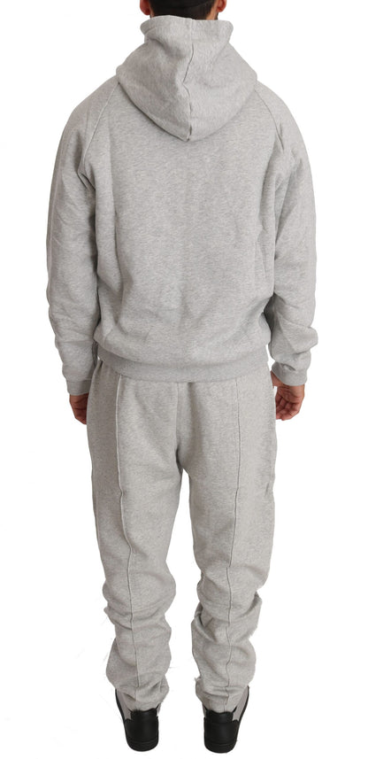 Billionaire Italian Couture Elegant Gray Cotton Sweatsuit Ensemble Billionaire Italian Couture