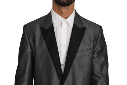 Dolce & Gabbana Elegant Gray Patterned Martini Suit Dolce & Gabbana