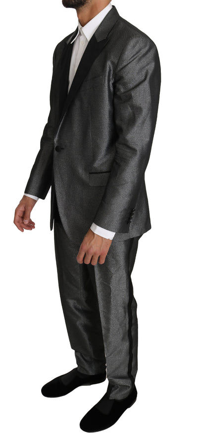 Dolce & Gabbana Elegant Gray Patterned Martini Suit Dolce & Gabbana