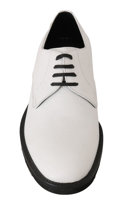 Dolce & Gabbana Elegant White Formal Leather Shoes Dolce & Gabbana