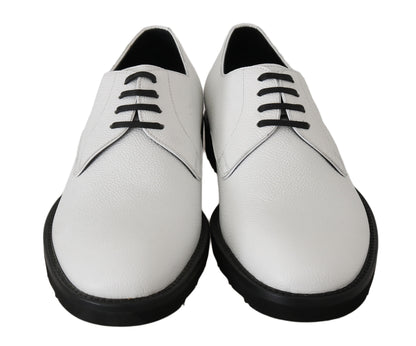 Dolce & Gabbana Elegant White Formal Leather Shoes Dolce & Gabbana