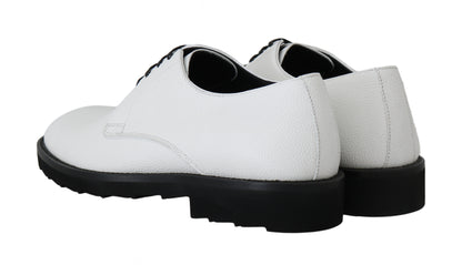 Dolce & Gabbana Elegant White Formal Leather Shoes Dolce & Gabbana