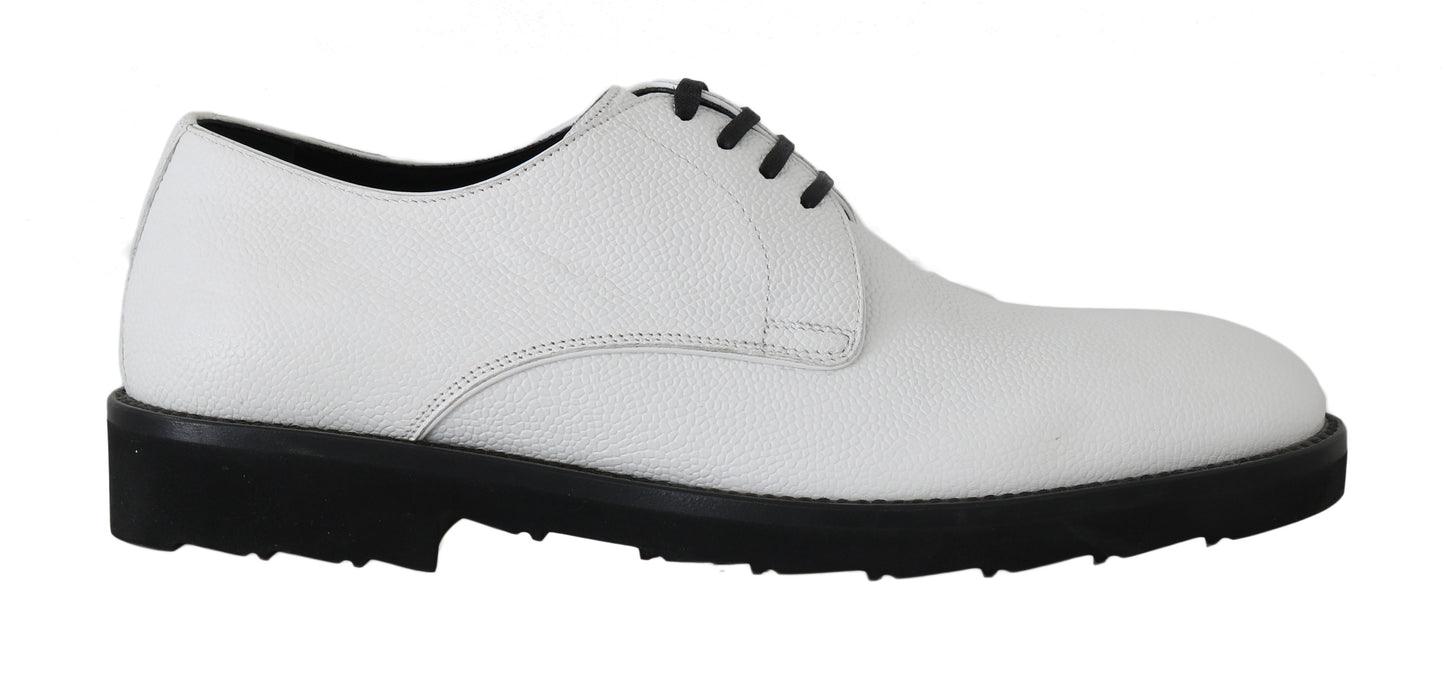 Dolce & Gabbana Elegant White Formal Leather Shoes Dolce & Gabbana